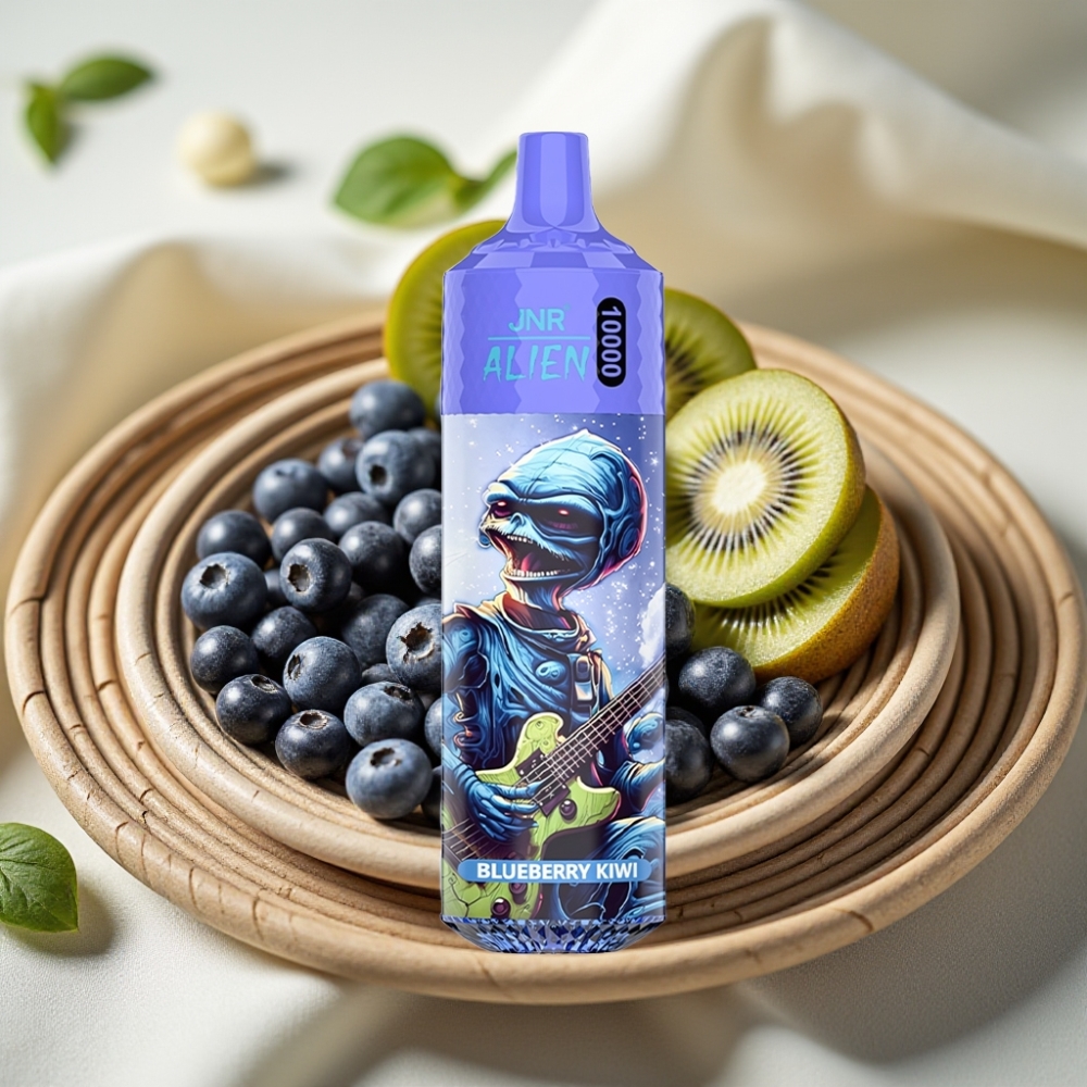 JNR Alien 10000 Puffs Blauwe Bes Kiwi met 850mAh & RGB LED