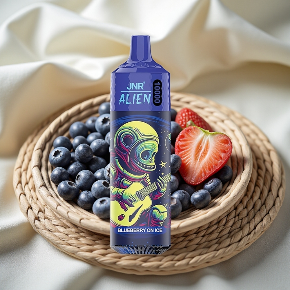 JNR Alien 10000 Puffs Blauwe Bes Op IJs met 20ml E-liquid en RGB LED