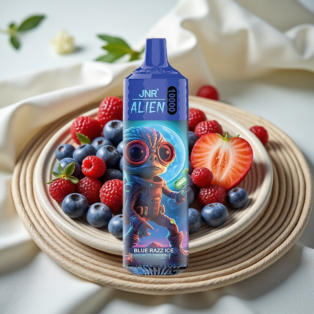 JNR Alien 10000 Puffs Blauwe Framboos IJs met 850mAh Battery en RGB LED
