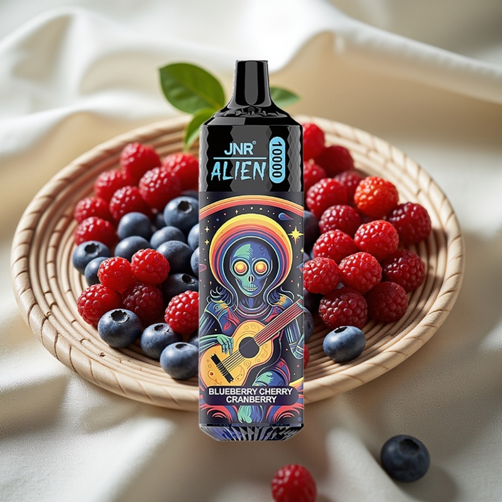 JNR Alien 10000 Puffs Bosbes Kers Cranberry Mesh Coil Type-C LED