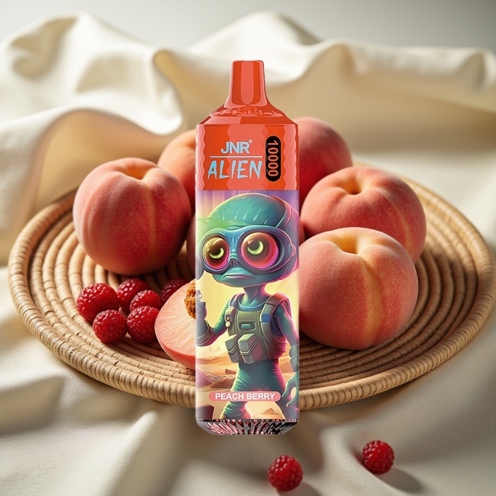 JNR Alien 10000 Puffs Perzik Bes (Peach Berry) 850mAh RGB Mesh Coil