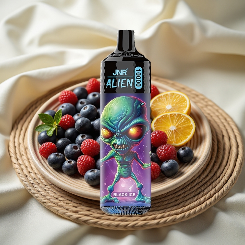 JNR Alien 10000 Puffs Zwart IJs Met 850mAh Battery en RGB LED