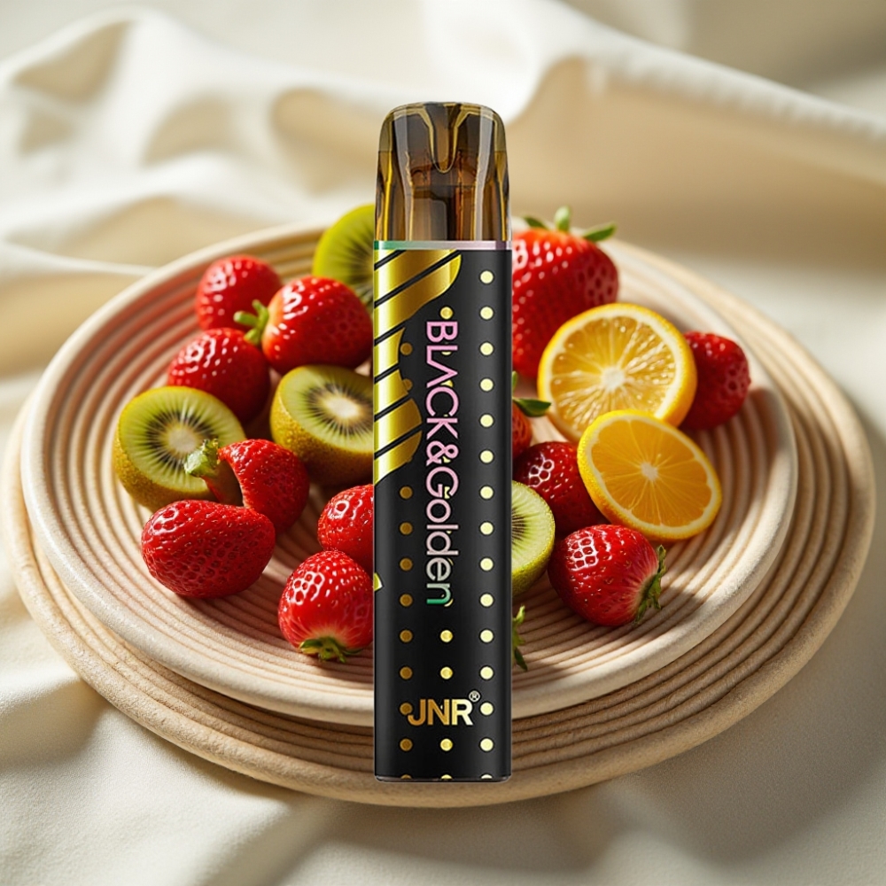 JNR Black&Golden 800 Puffs Aardbei-Kiwi Disposable Vape 550mAh 2ml TPD