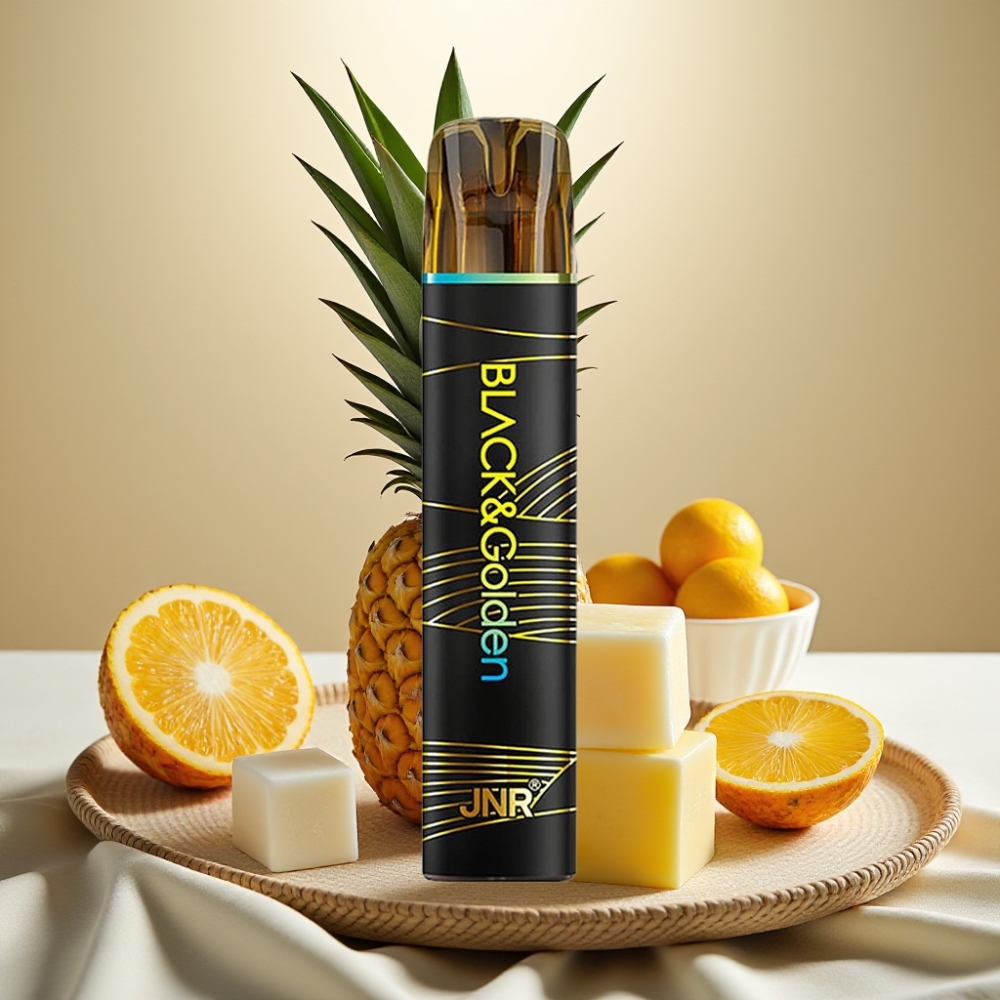 JNR Black&Golden 800 Puffs Ananas IJs Disposable Vape 550mAh 2ml TPD