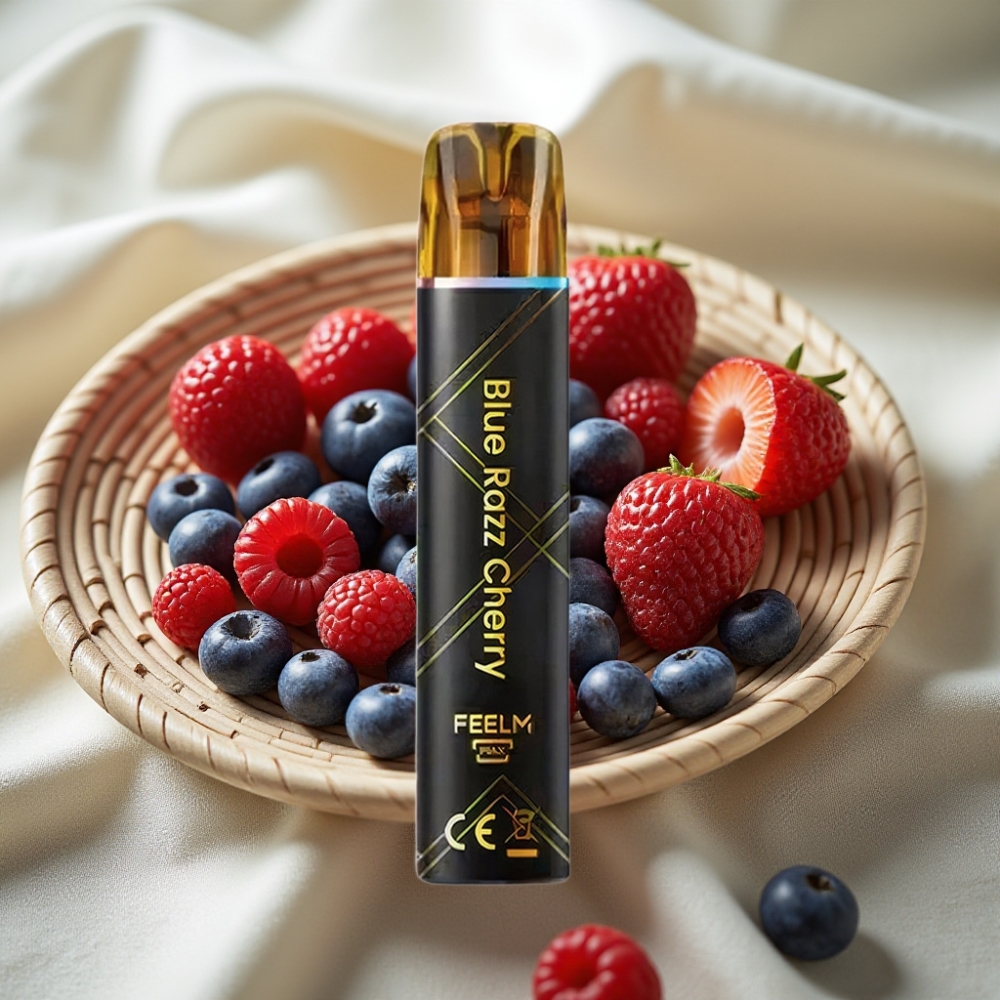 JNR Black&Golden 800 Puffs Blauwe Razz Kers Disposable Vape 550mAh 2ml TPD