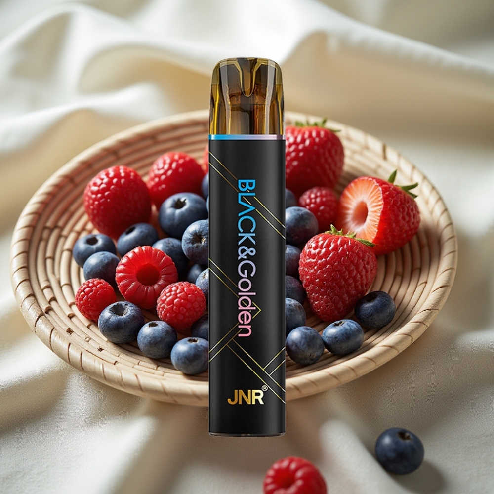 JNR Black&Golden 800 Puffs Blauwe Razz Kers Disposable Vape 550mAh 2ml TPD