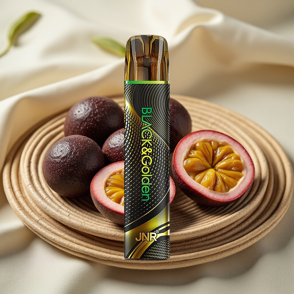 JNR Black&Golden 800 Puffs Passievrucht Disposable Vape 550mAh 2ml TPD