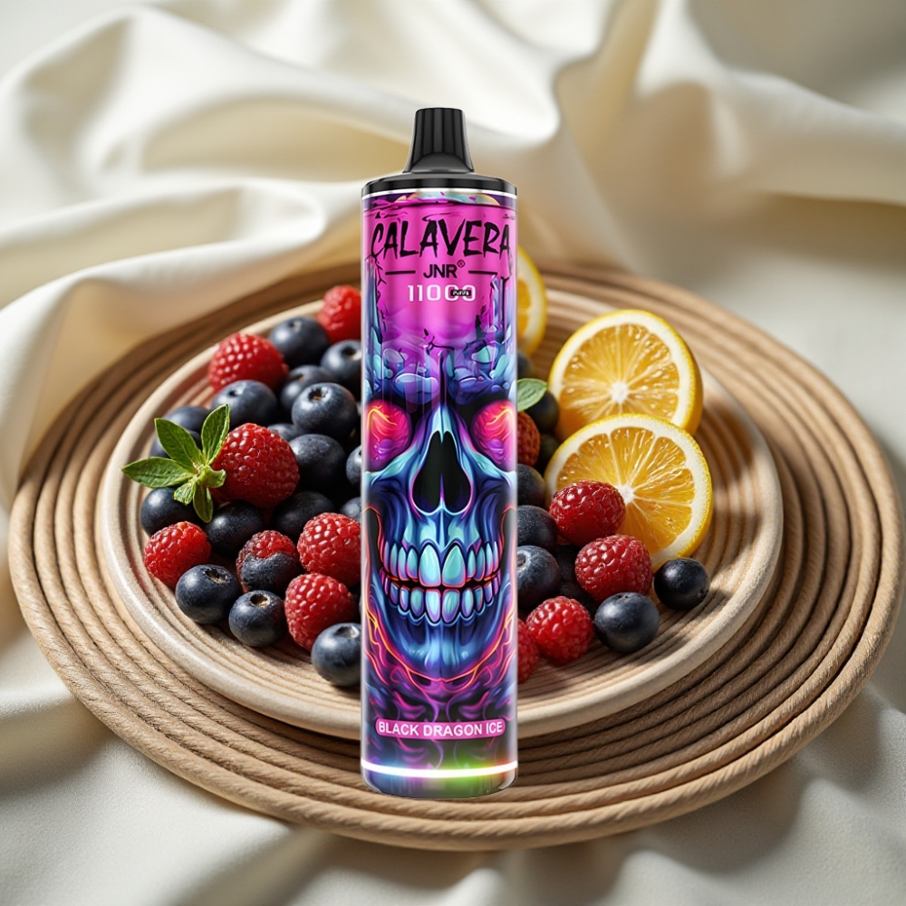 JNR Calavera 11000 Puffs Zwarte Draak IJs Type-C 850mAh 21ml 1.0ohm Mesh