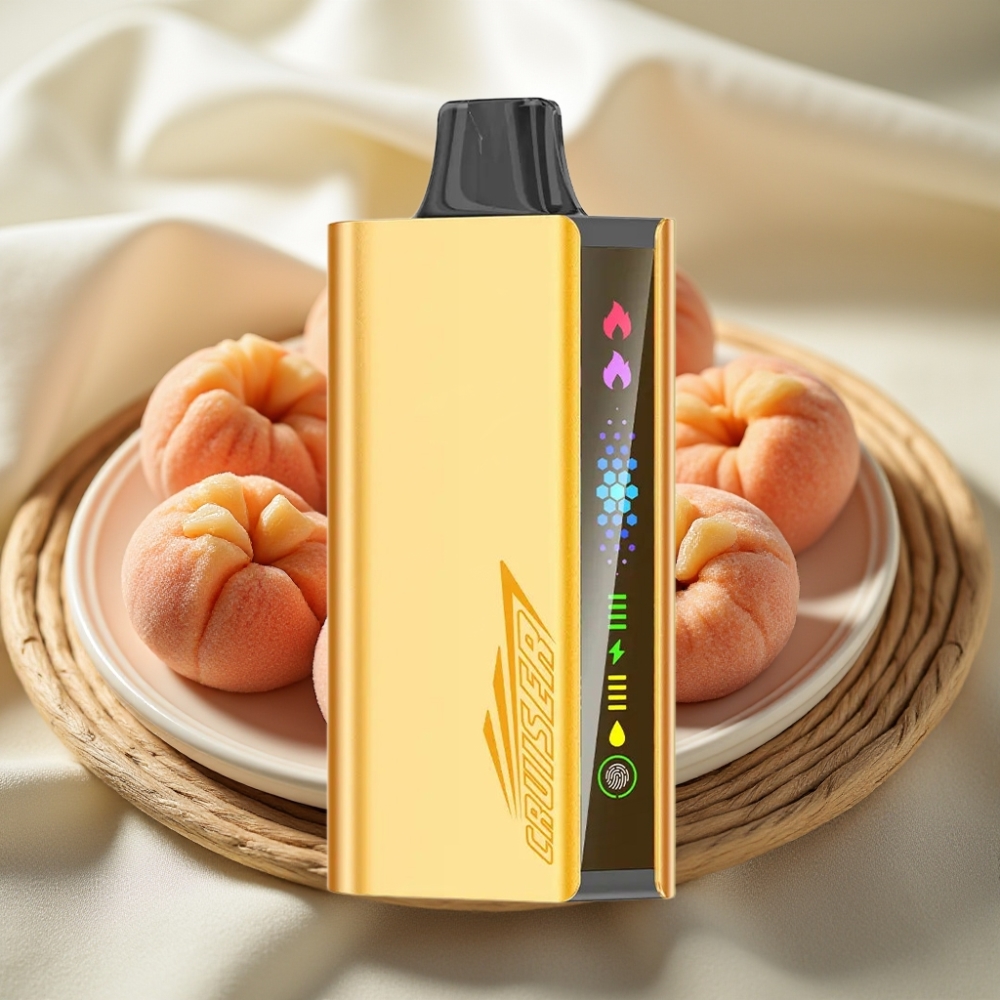 JNR Cruiser 12000 Puffs Perzik IJs No-Charge Volledig Metaal Scherm