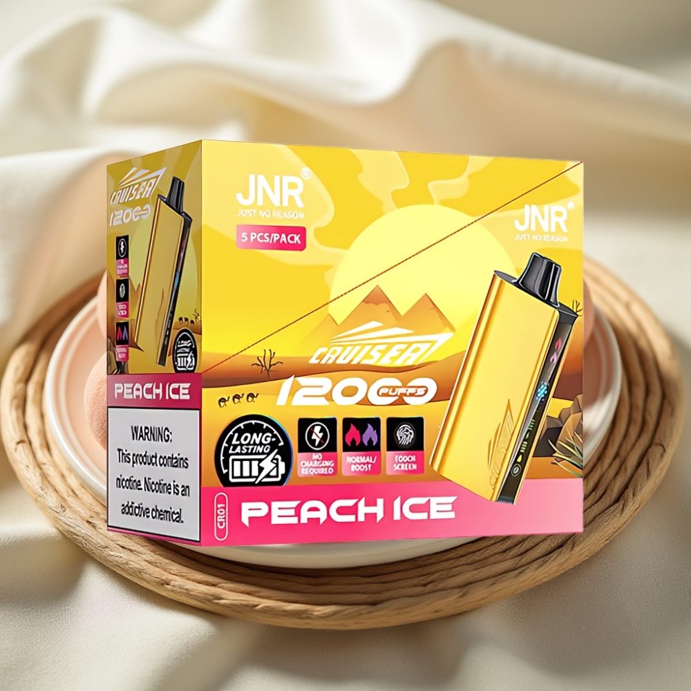 JNR Cruiser 12000 Puffs Perzik IJs No-Charge Volledig Metaal Scherm