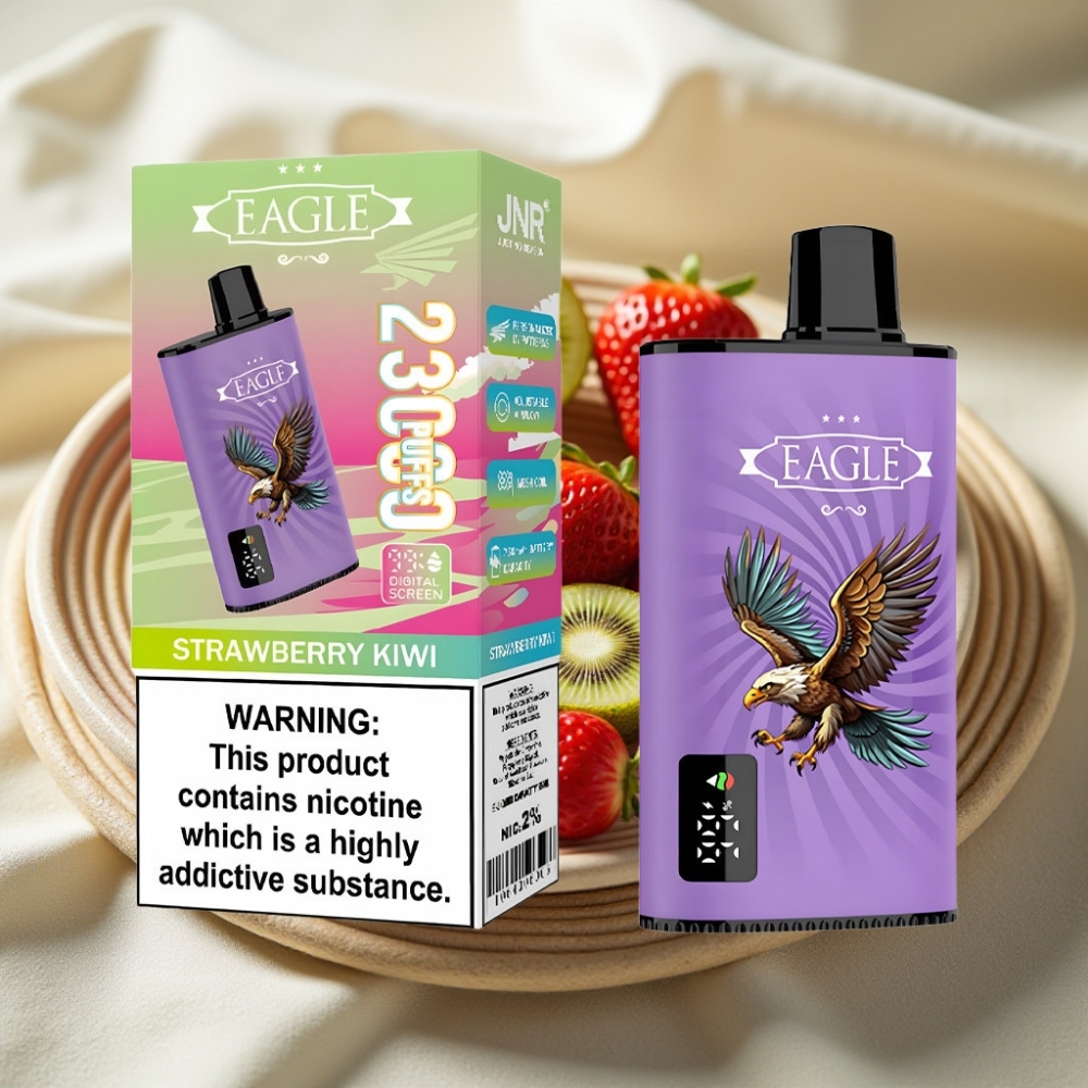JNR EAGLE Smart 23000 Puffs Aardbei Kiwi Disposable Vape met Digitaal Scherm en 1.0ohm Mesh Coil