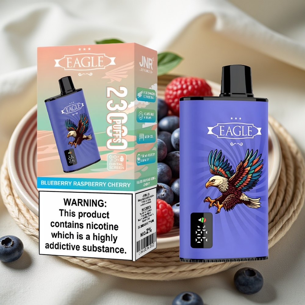 JNR EAGLE Smart 23000 Puffs Blauwe Bes Framboos Kers Digitale Scherm 1.0ohm Mesh Coil