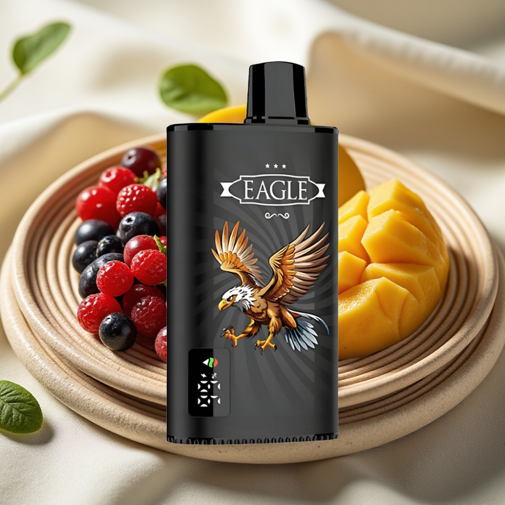 JNR EAGLE Smart 23000 Puffs Zwarte Bes Mango IJs Disposable Vape met Digitaal Scherm en Aanpasbare Luchtstroom