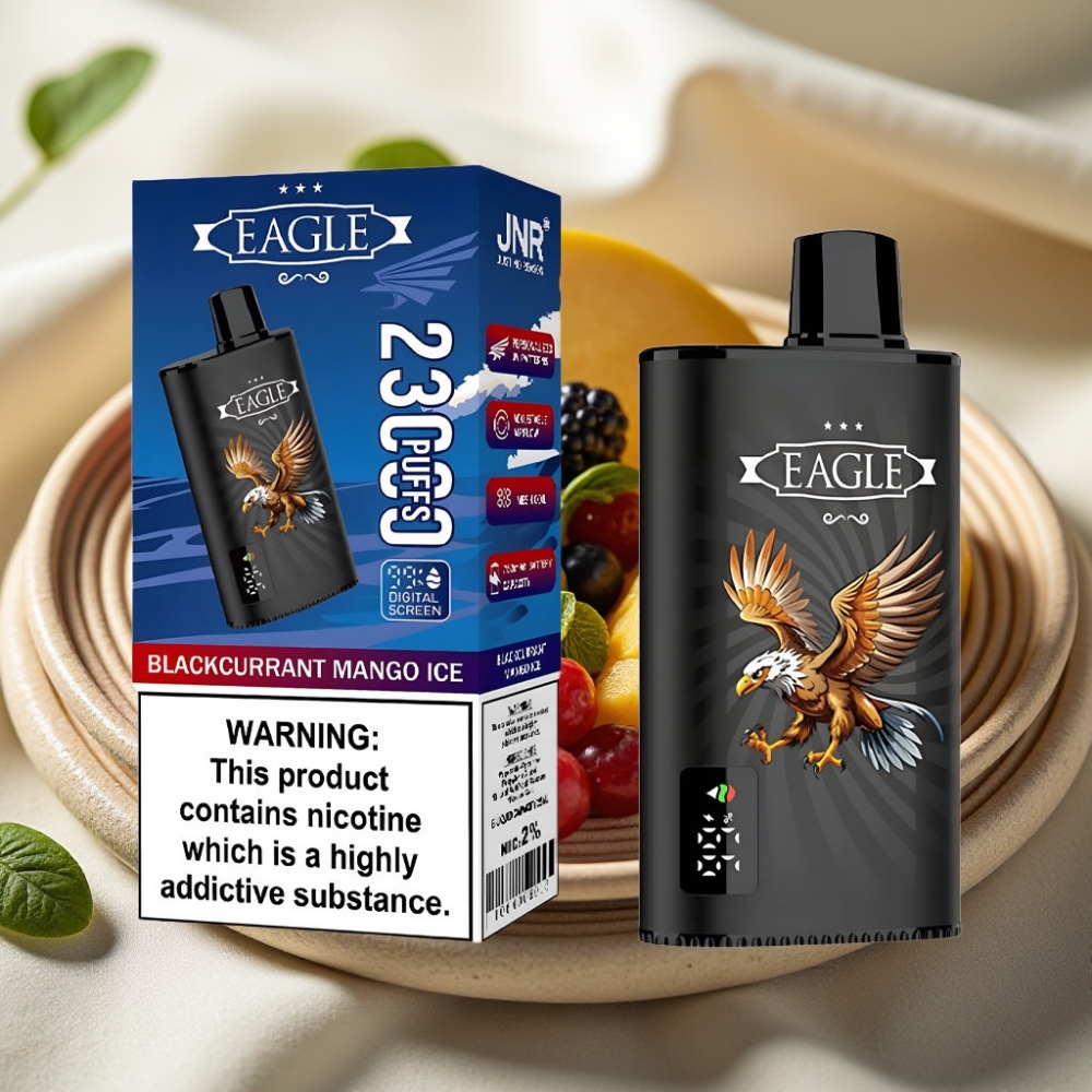 JNR EAGLE Smart 23000 Puffs Zwarte Bes Mango IJs Disposable Vape met Digitaal Scherm en Aanpasbare Luchtstroom