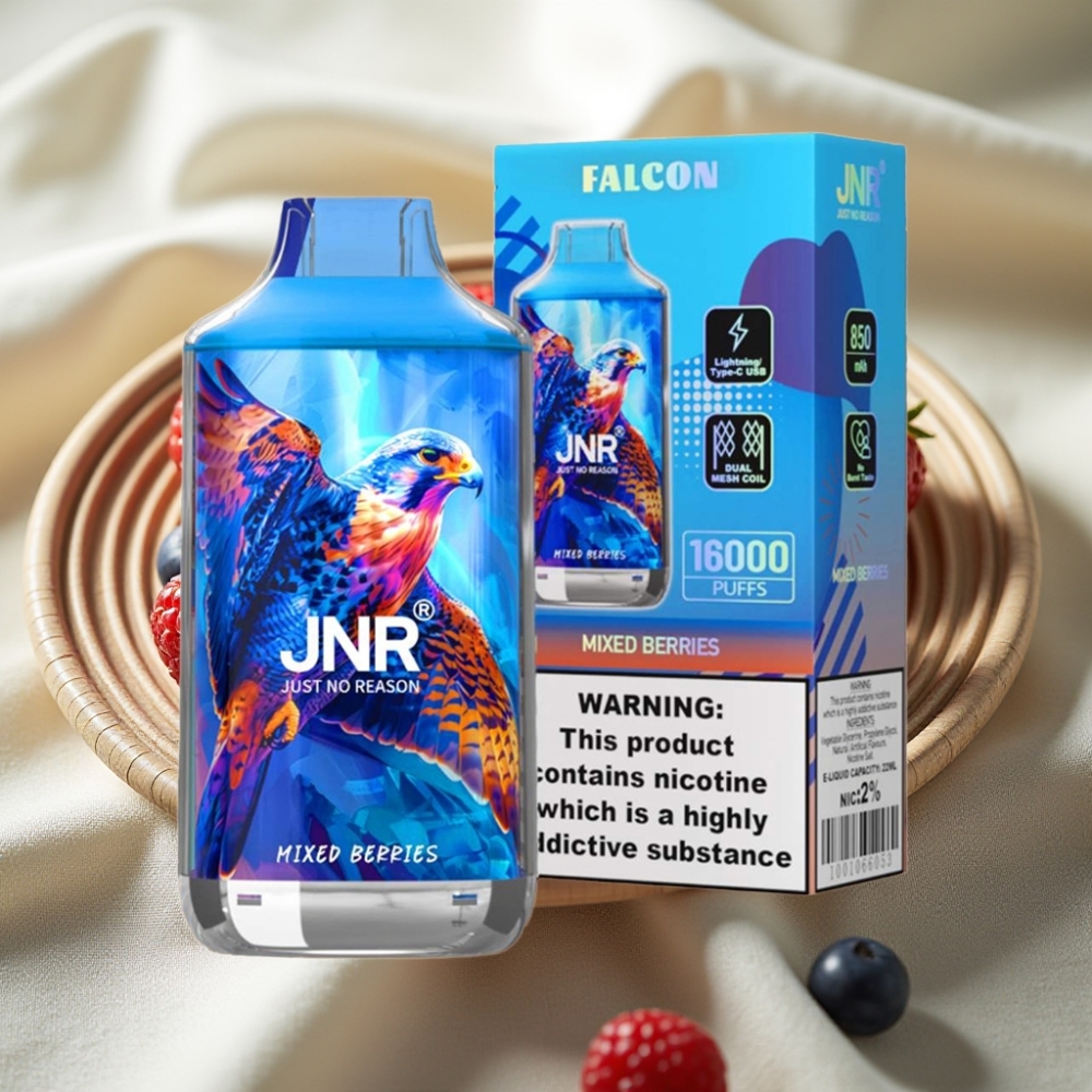 JNR Falcon 16000 Puffs Gemengde Bessen Dual Mesh Coil Smart LED Display