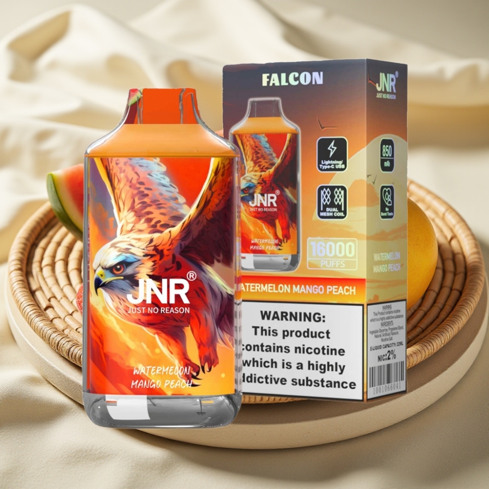 JNR Falcon 16000 Puffs Watermeloen Mango Perzik 850 mAh Dual Mesh Coil Type C