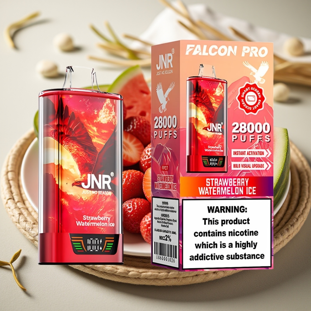 JNR Falcon Pro 28000 Aardbei Watermelon IJs Disposable Vape 30ml 950mAh Dual Mesh
