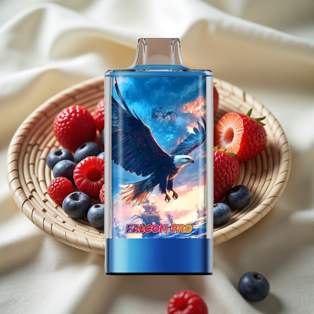 JNR Falcon Pro 28000 Blauwe Framboos Kers Disposable Vape met Smart Display & Dual Mesh Coil
