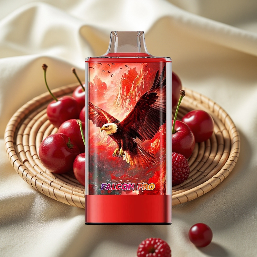 JNR Falcon Pro 28000 Kersenbes Disposable Vape met Smart Display en Dual Mesh Coil