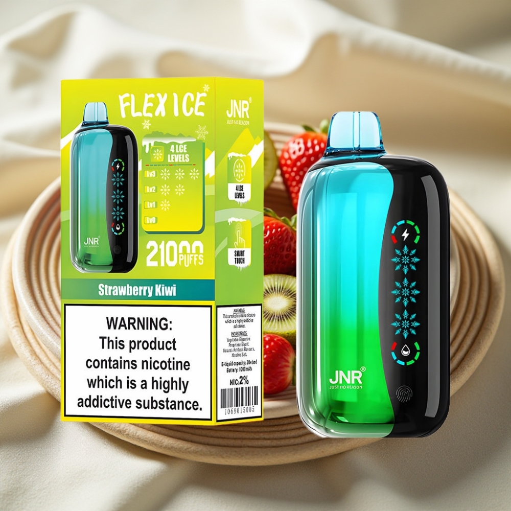JNR Flex Ice 21000 Puffs Aardbei-Kiwi Met IJS Aanpasbaar & Touchscreen