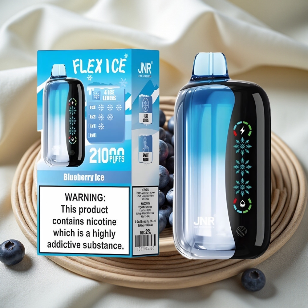 JNR Flex Ice 21000 Puffs Blauwe Bes IJs Aanpasbare IJs Touch Scherm Dual Mesh