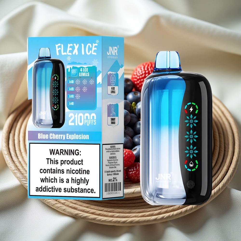 JNR Flex Ice 21000 Puffs Blauwe Kersen Explosie Met Aanpasbare Ice en Touchscherm