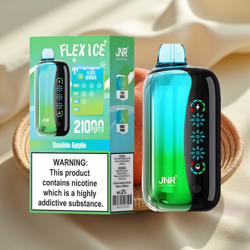 JNR Flex Ice 21000 Puffs Dubbel Appel Aanpasbare IJs & Luchtstroom Touch Scherm