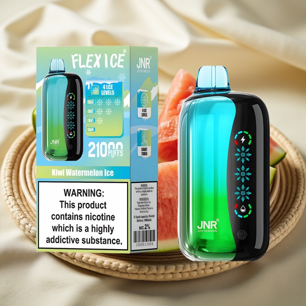 JNR Flex Ice 21000 Puffs Kiwi Watermeloen IJs Met Aanpasbare Luchtstroom en Touchscreen