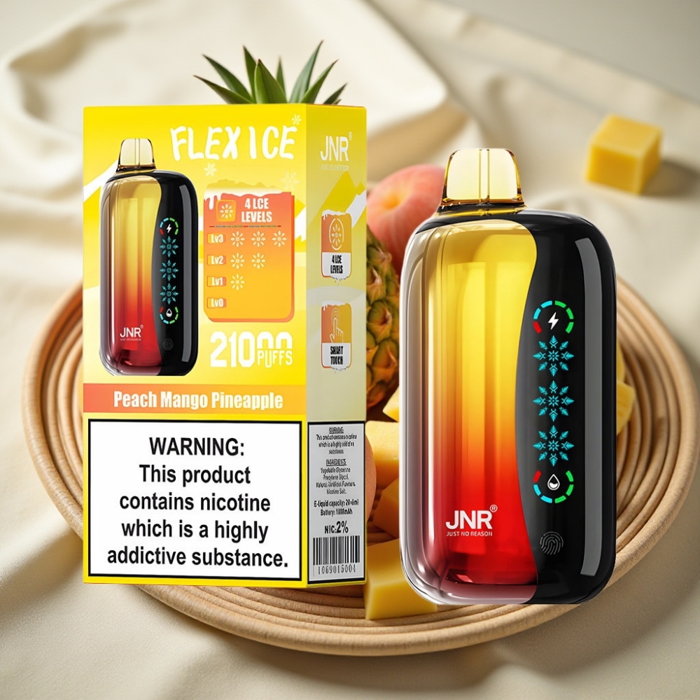 JNR Flex Ice 21000 Puffs Peach Mango Ananas Aanpasbare Ijs & Touchscreen