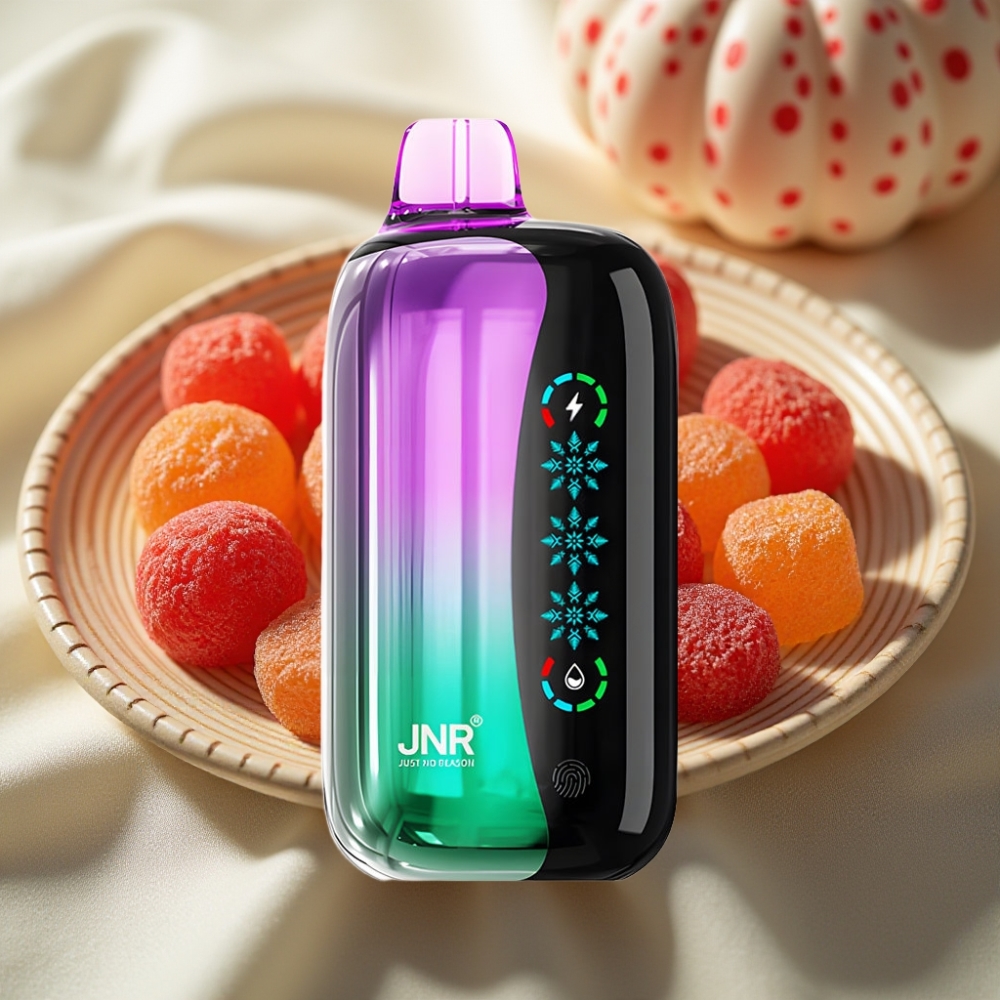 JNR Flex Ice 21000 Puffs Zure Kers Gummies Aanpasbare Ijs & Luchtstroom Touchscreen