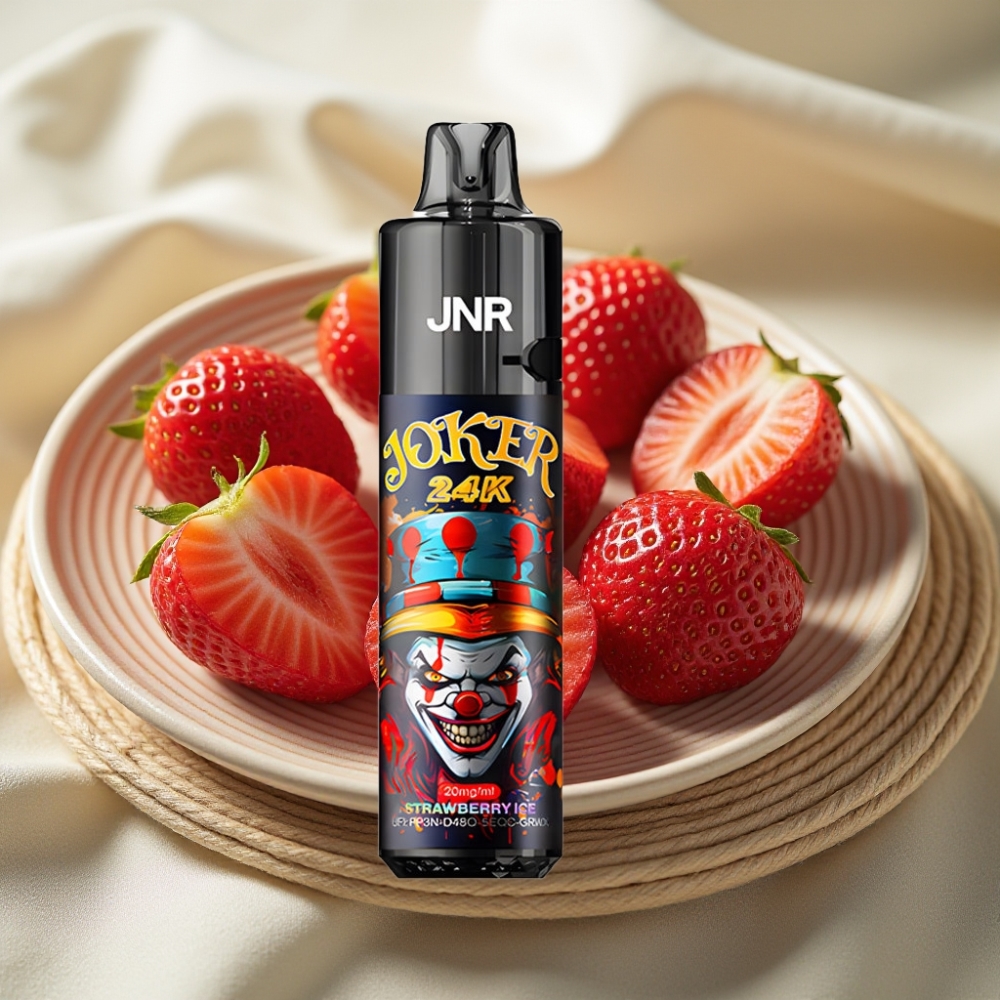 JNR Joker 24K Puffs Aardbei IJs Zijkant Bijvullen Zichtbare Vloeistof 800mAh