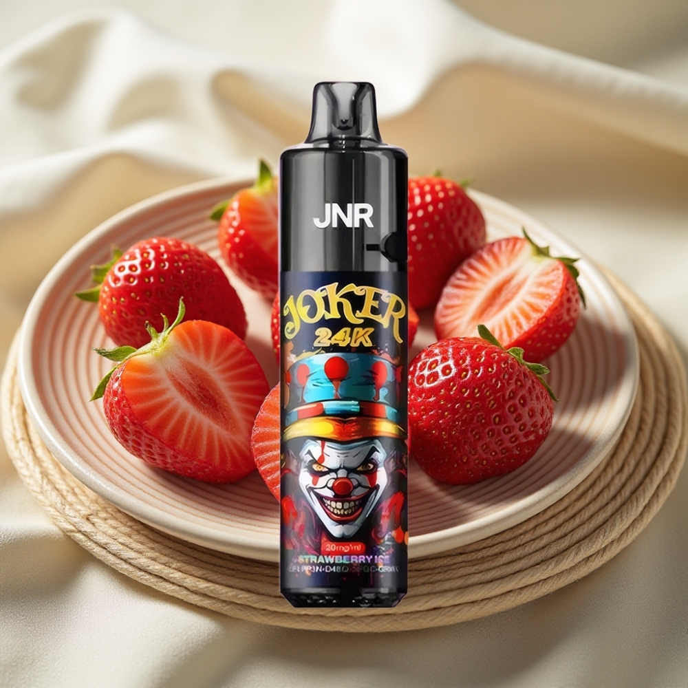 JNR Joker 24K Puffs Aardbei IJs Zijkant Bijvullen Zichtbare Vloeistof 800mAh