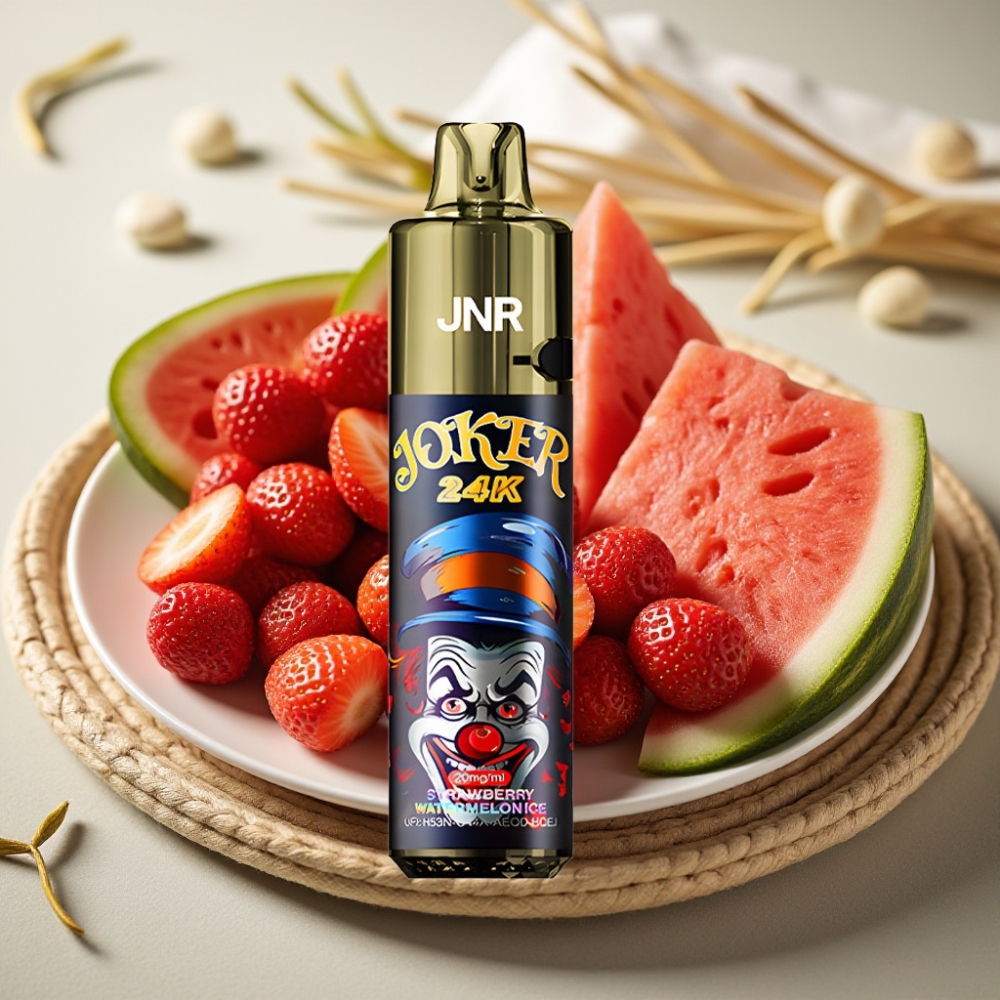 JNR Joker 24K Puffs Aardbei Watermelon IJs Disposable Vape met 800mAh Battery & Type-C Laden