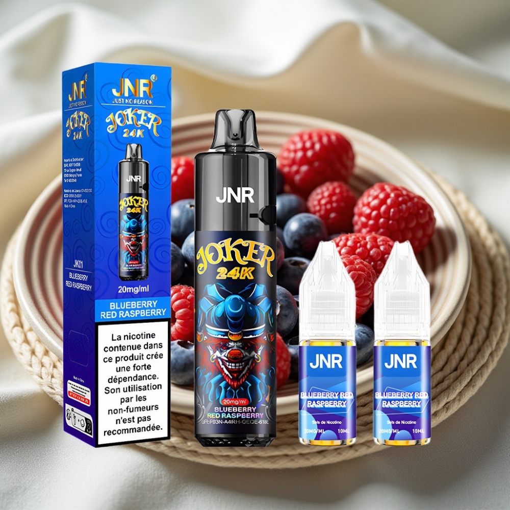 JNR Joker 24K Puffs Blauwe Bes Rode Framboos Zichtbaar Vloeistofniveau Opvulbare Pod