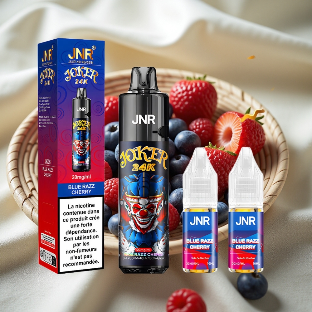 JNR Joker 24K Puffs Blauwe Razz Kers 2+10ml Navulbaar 800mAh