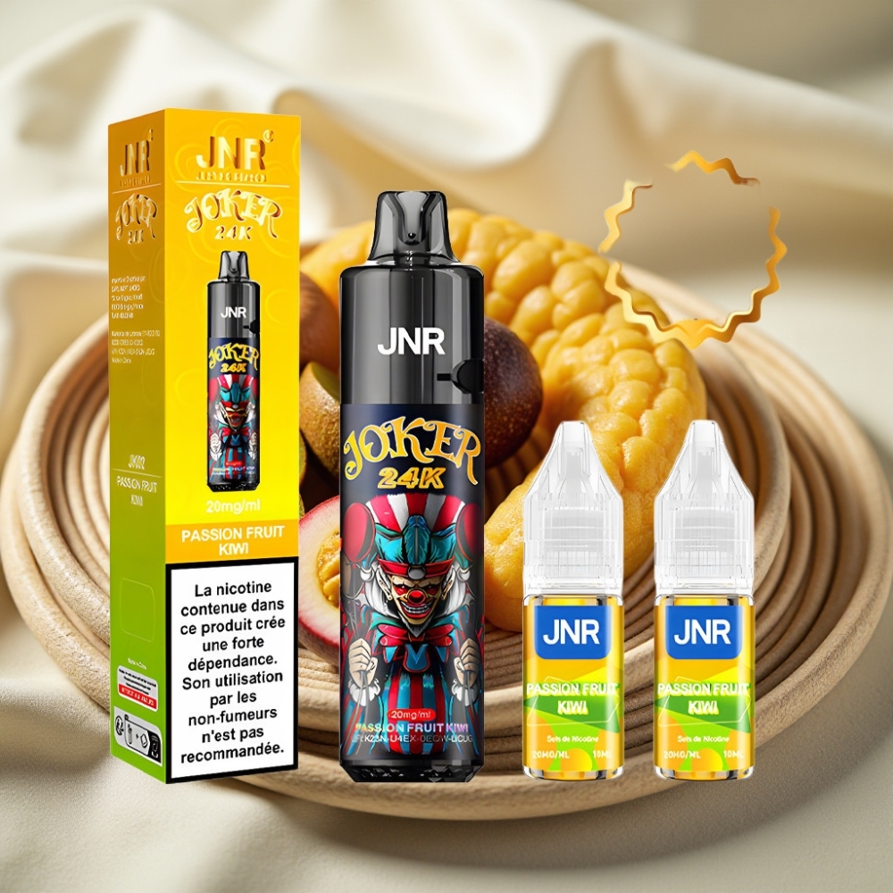 JNR Joker 24K Puffs Disposable Vape Passievrucht Kiwi 2+10ml Navulbaar 800mAh