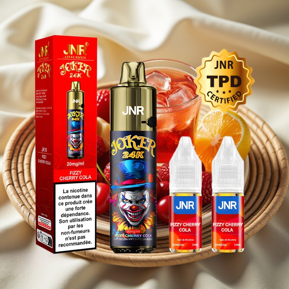 JNR Joker 24K Puffs Fizzy Cherry Cola Zichtbare Vloeistofniveaus & 800mAh Batterij
