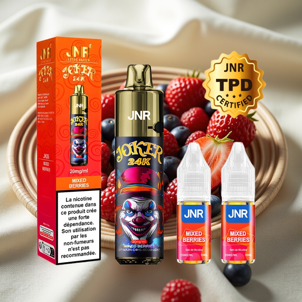 JNR Joker 24K Puffs Gemengde Bessen Zichtbare Vloeistof & Type-C Oplaadbaar
