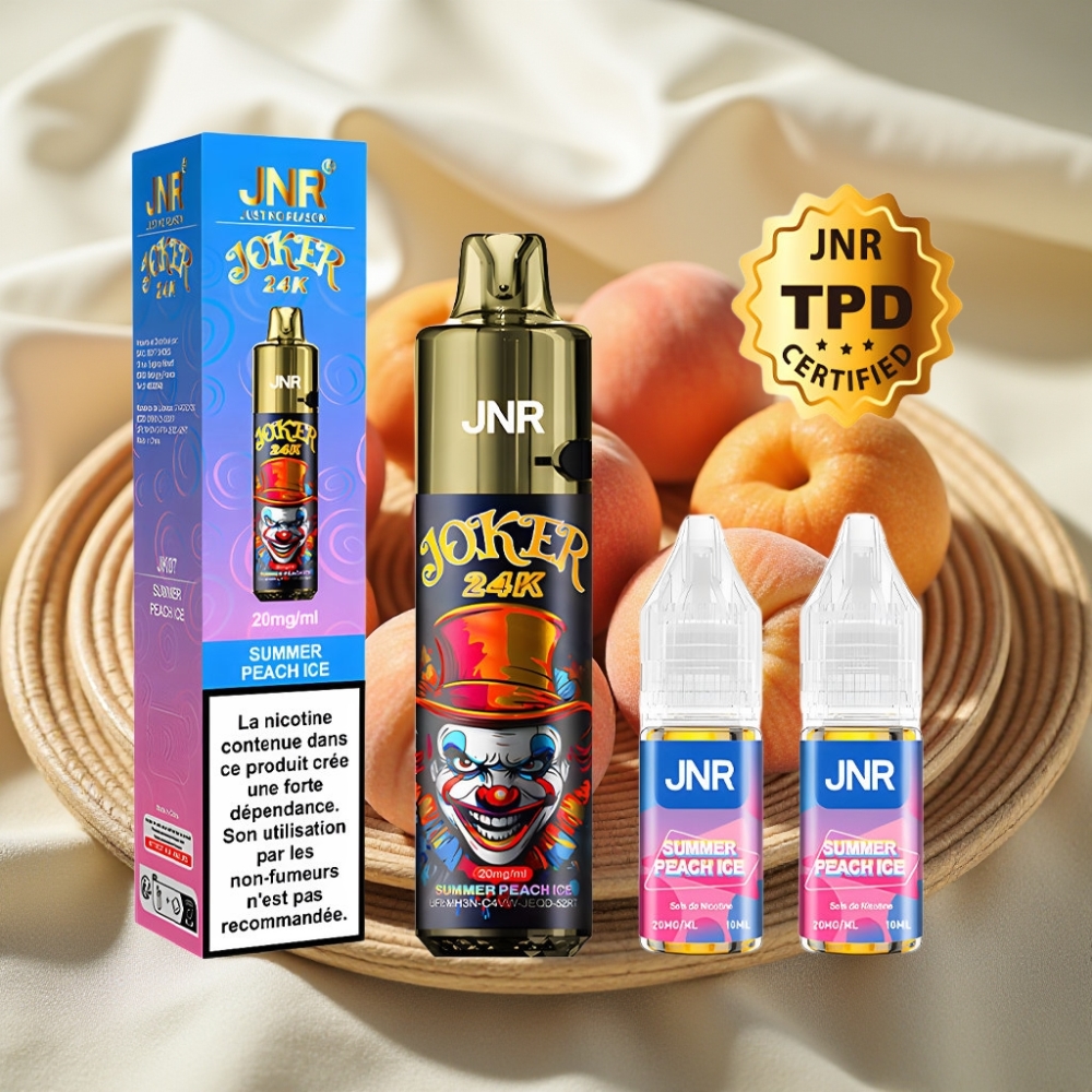 JNR Joker 24K Puffs Zomerperzik IJszijvulling Zichtbaar Vloeistofniveau 800mAh