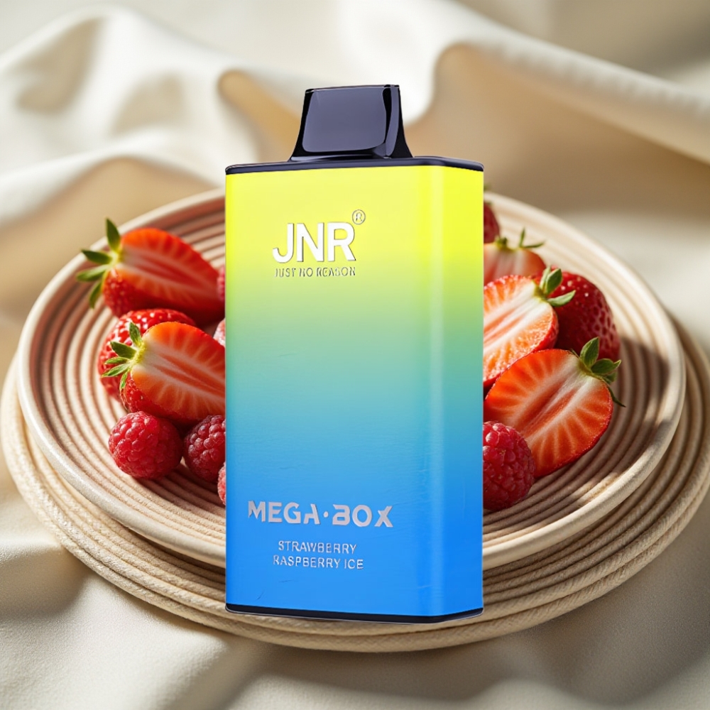 JNR Mega Box 25000 Puffs Aardbei Framboos Ijs Disposable Vape met 850mAh & Dual Mesh Coil