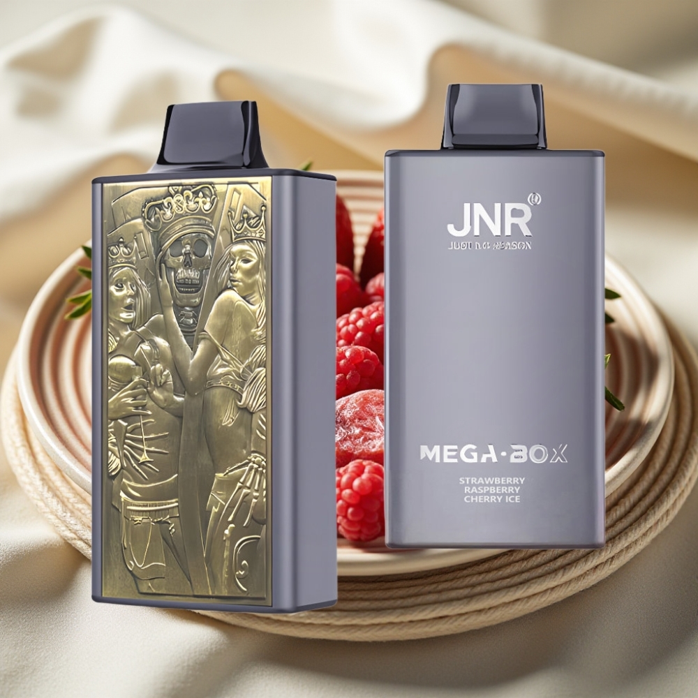 JNR Mega Box 25000 Puffs Aardbei Framboos Kers IJs Disposable Vape 30ml 850mAh Dual Mesh