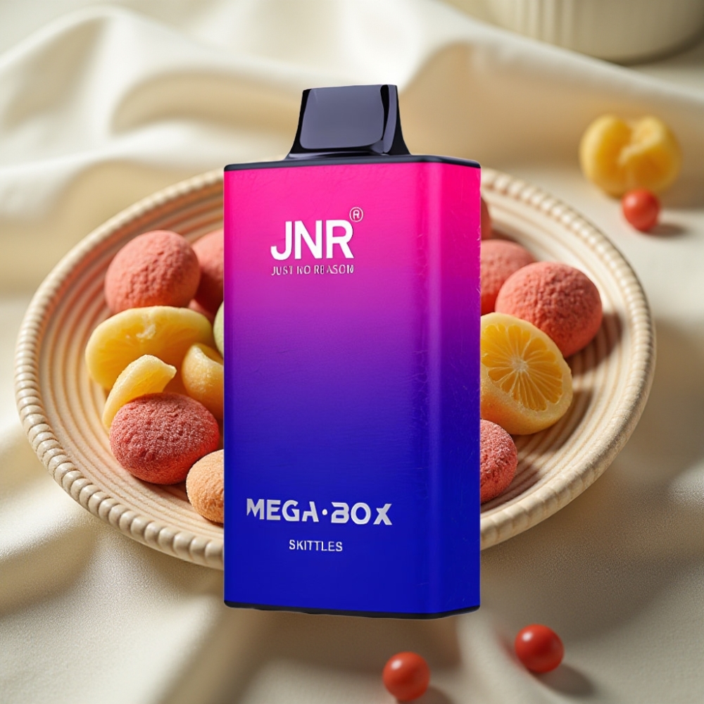 JNR Mega Box 25000 Puffs Disposable Vape Regenboog (Skittles) met Dual Mesh Coil & Type-C