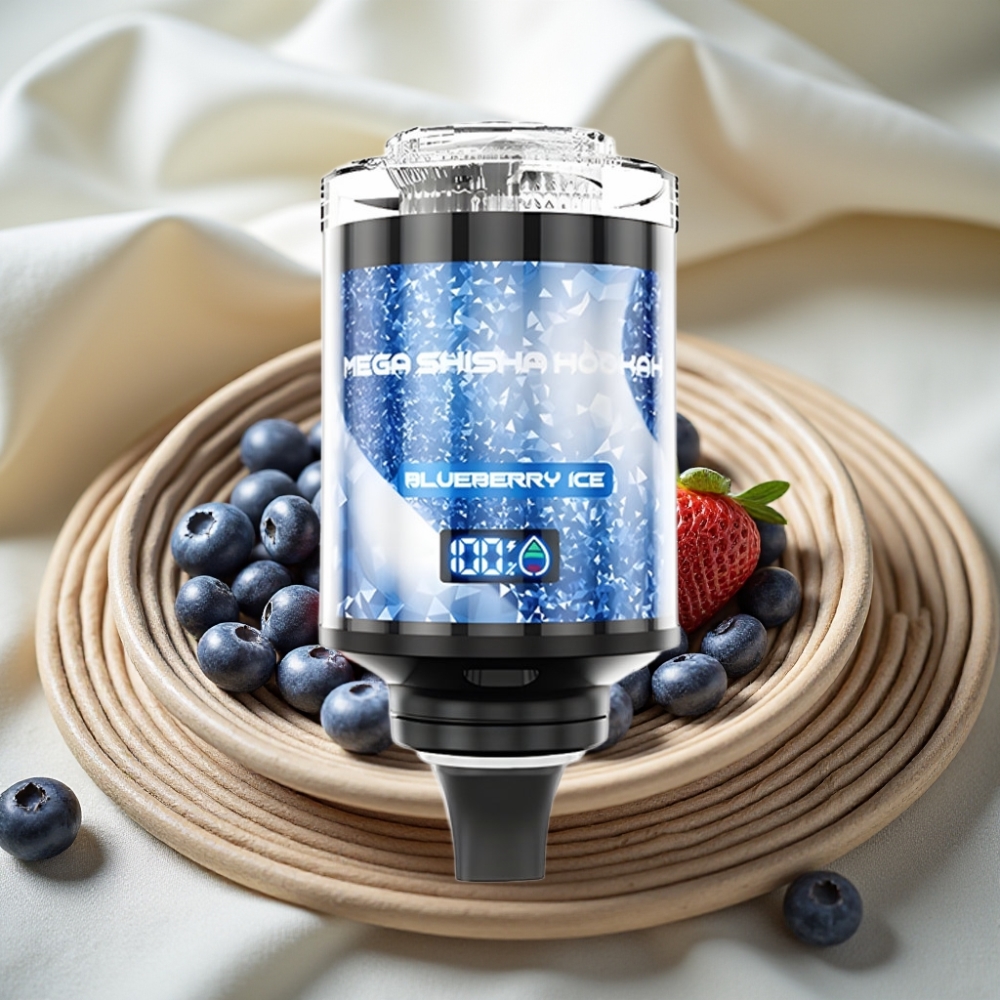 JNR Mega Shisha Hookah 100K Blauwe Bes IJs Desktop Compatibel Met Slim Scherm
