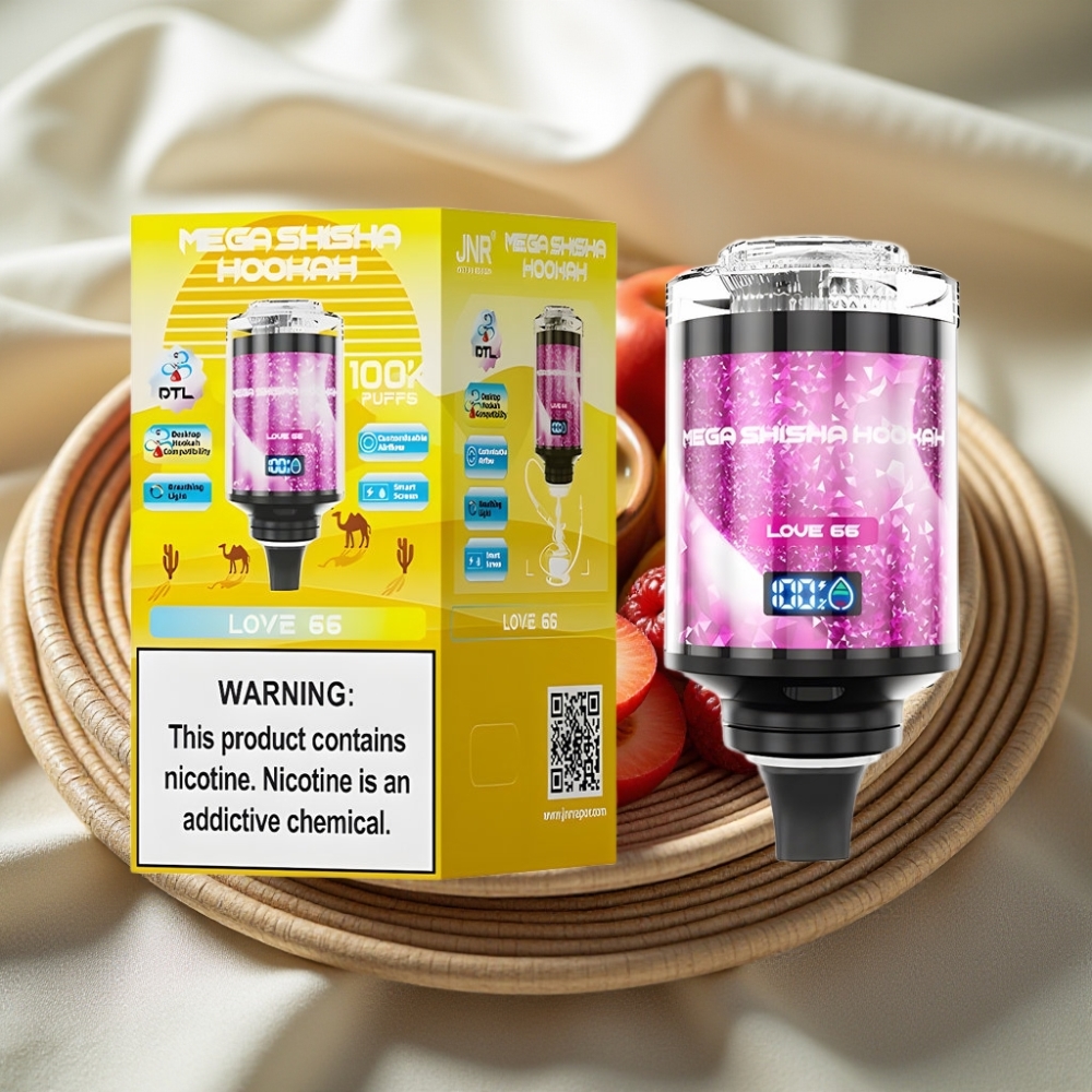 JNR Mega Shisha Hookah 100K Desktop Compatibel Liefde 66 Type-C 2200mAh