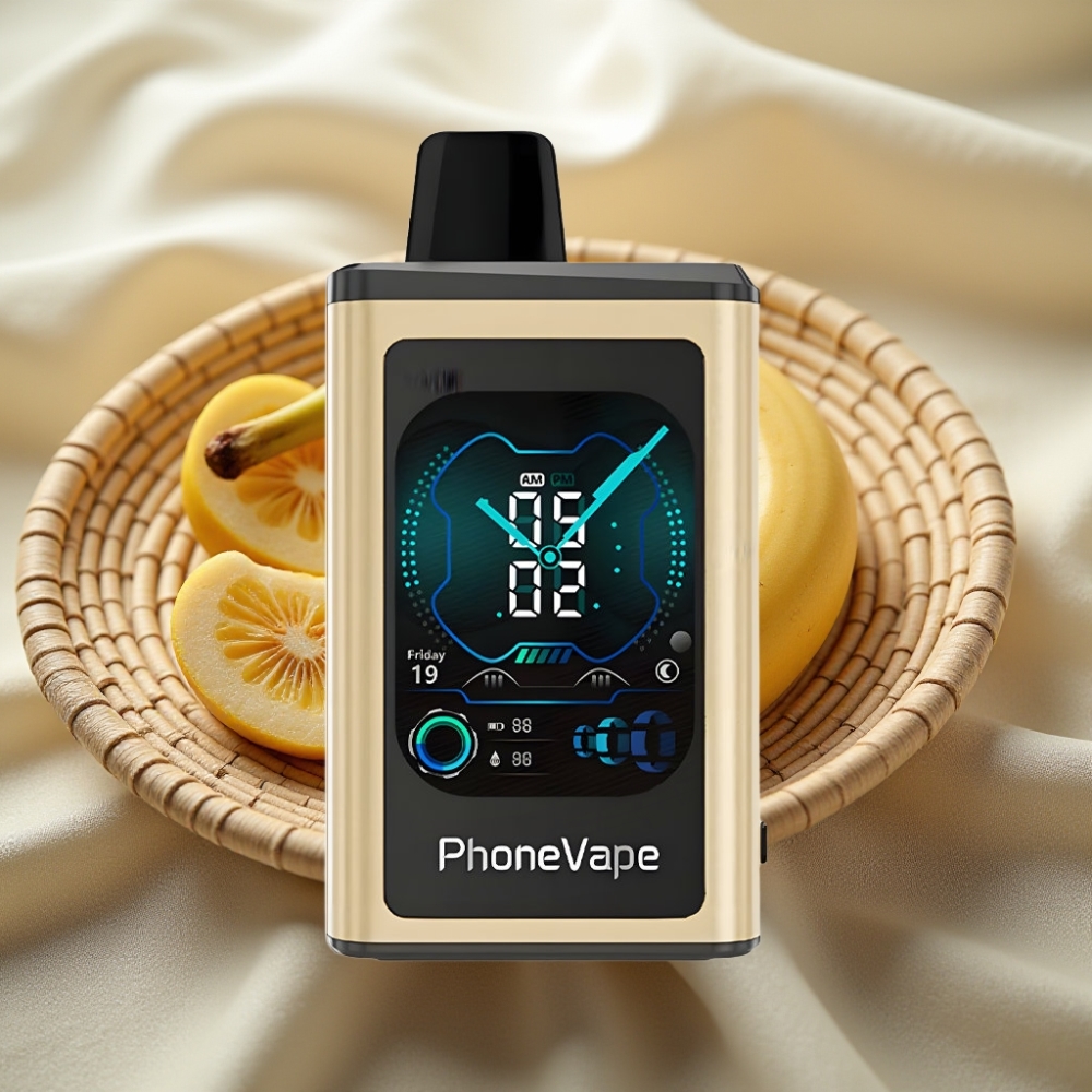 JNR PhoneVape 30000 puff Banaan IJs Disposable Vape met Turbo Modus, Type-C Opladen en App Bediening