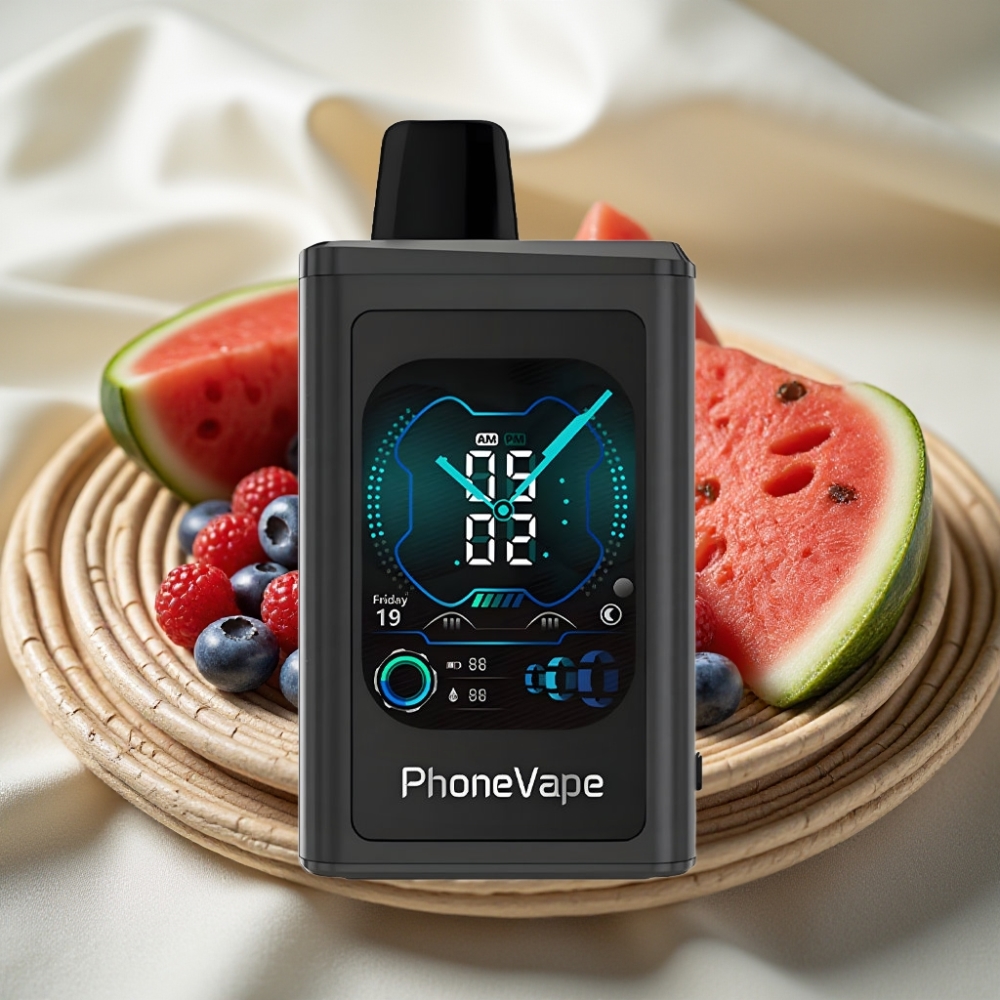 JNR PhoneVape 30000 puffs Blauwe Bes Watermeloen Oplaadbaar Met Turbo Modus En App Bediening