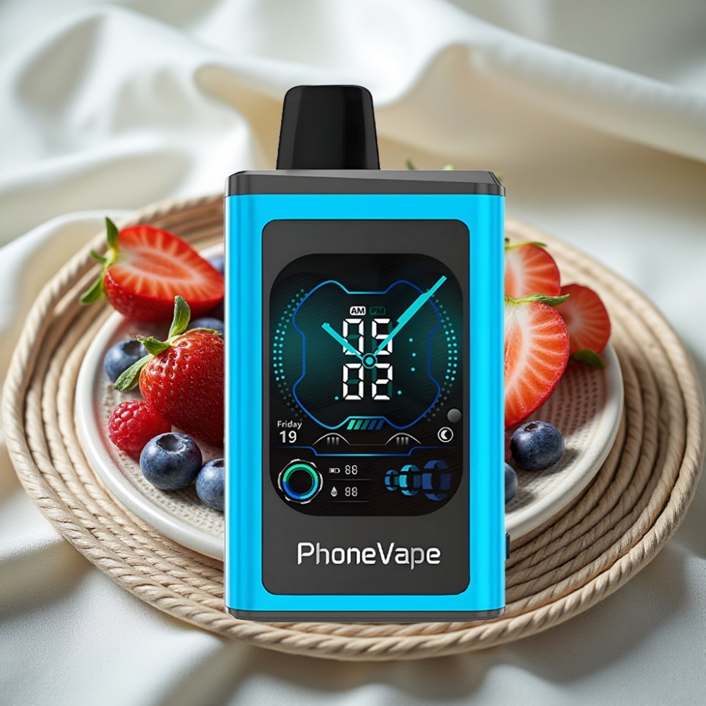 JNR PhoneVape 30000 puffs Blauwe Razz Ijs met Type-C Opladen, Turbo Modus en App Bediening