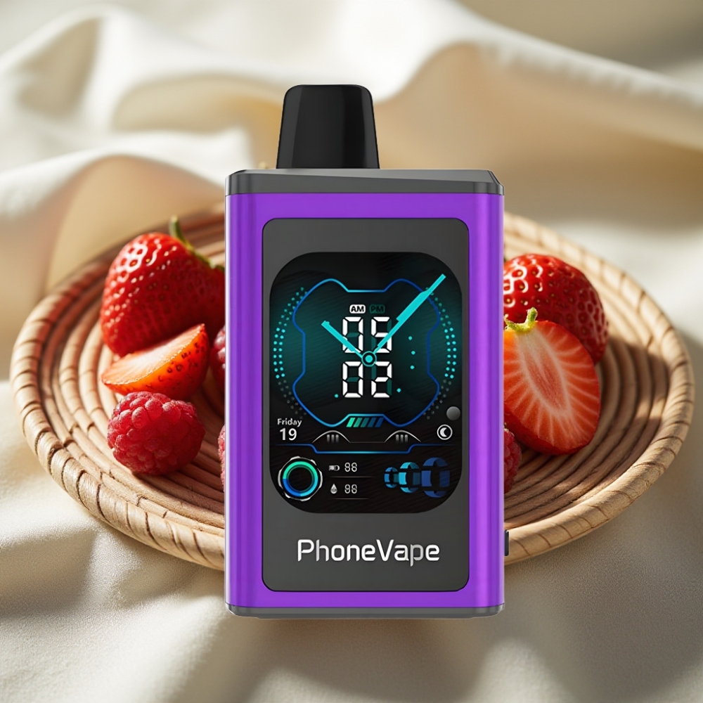 JNR PhoneVape 30000 puffs Kers Aardbei Framboos Disposable Vape met Turbo Mode en App Bediening