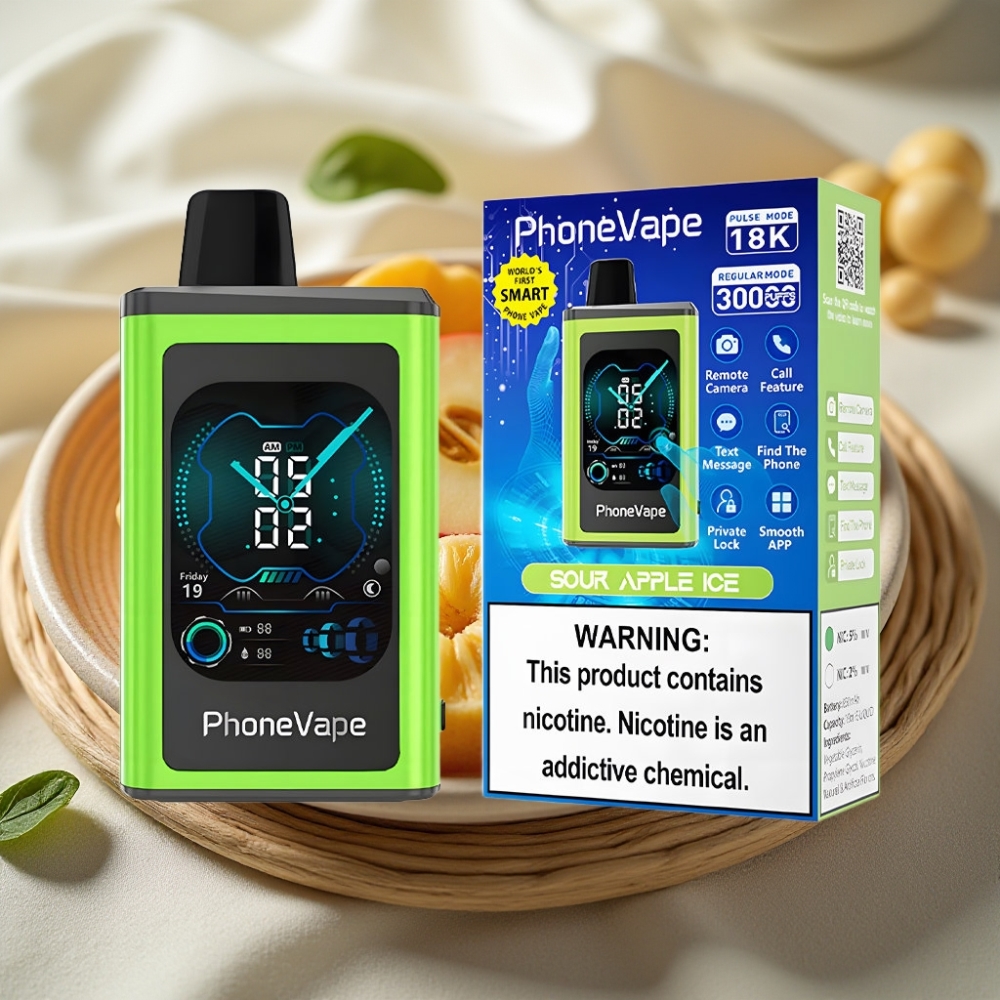 JNR PhoneVape 30000 puffs Zure Appel Ijs Type-C Oplaadbaar App Bediening