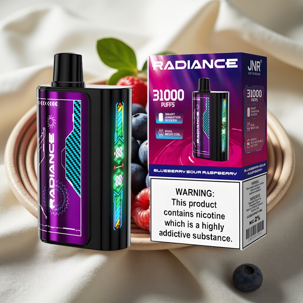 JNR Radiance 31000 Puffs Blauwe Bes Zure Framboos Dual Mesh Oplaadbaar